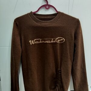 Women's Rabbit Hair Sweater – Warm Brown, Soft & Cozy